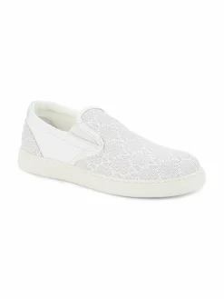 Valentino by Mario Valentino Adriel Monogram Leather Slip On Sneakers