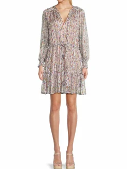 Women Velvet Anastasia Print Mini Dress