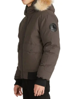 Pajar Coats & Jackets|Anderson Mixed Media Faux Fur Trim Hooded Bomber Jacket