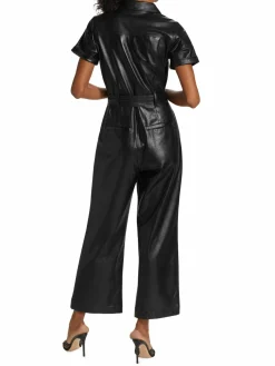 Women Paige Anessa Faux Leather Belted Jumpsuit