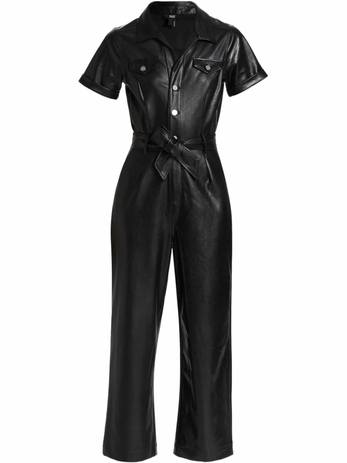 Women Paige Anessa Faux Leather Belted Jumpsuit