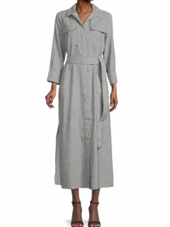 Women rag & bone Angela Striped Linen Blend Midi Dress