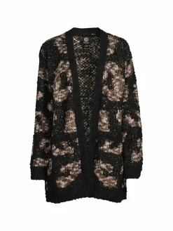 Women Bobeau Animal Print Open Front Cardigan