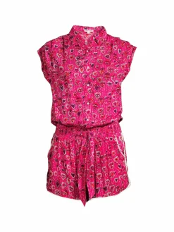 Women Poupette St Barth Anita Heart Print Blouson Romper