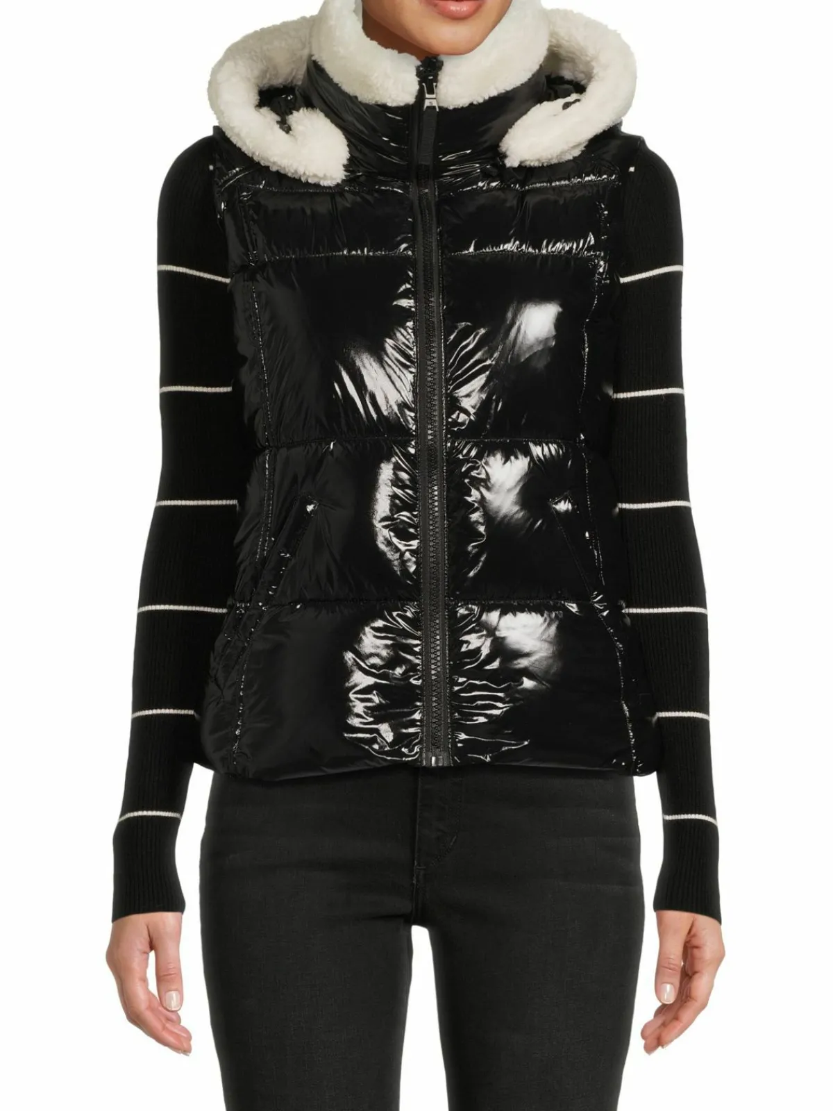 Women S13 Annie Faux Shearling Trim Puffer Vest