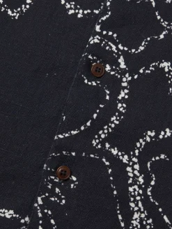 Ted Baker Linen|Arnica Floral-Print Linen Shirt Navy