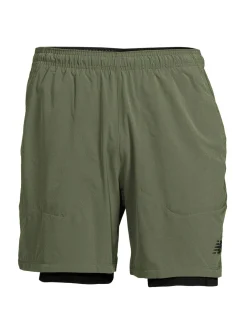 New Balance Shorts|Athletic Fit Double Layer Running Shorts Green