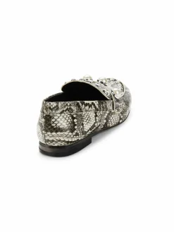 Karl Lagerfeld Paris Avah Python Embossed Studded Loafers