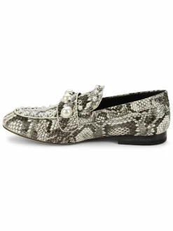 Karl Lagerfeld Paris Avah Python Embossed Studded Loafers