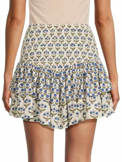 Women MISA Los Angeles Azzedina Smocked Floral Mini Skirt