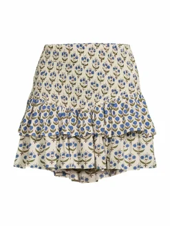 Women MISA Los Angeles Azzedina Smocked Floral Mini Skirt