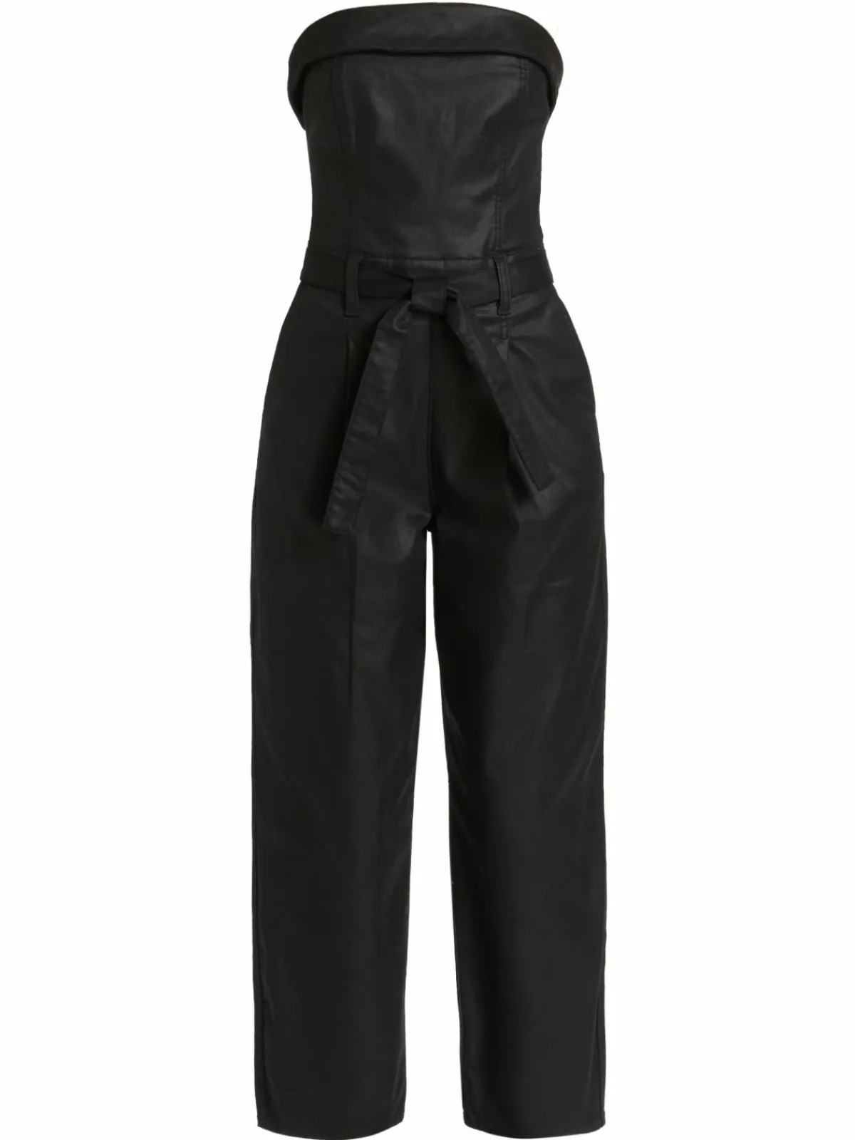Women 7 For All Mankind Balloon-Leg Coated Denim Jumpsuit