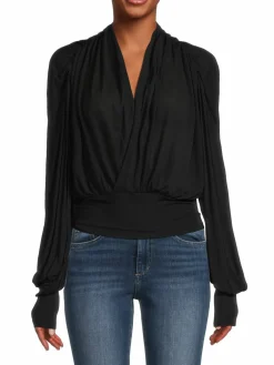 Women IRO Barba Surplice Cashmere Blend Top