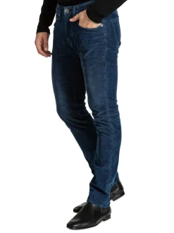 Stitch Jeans|Barfly Whiskered Slim Fit Corduroy Jeans Lyon Blue
