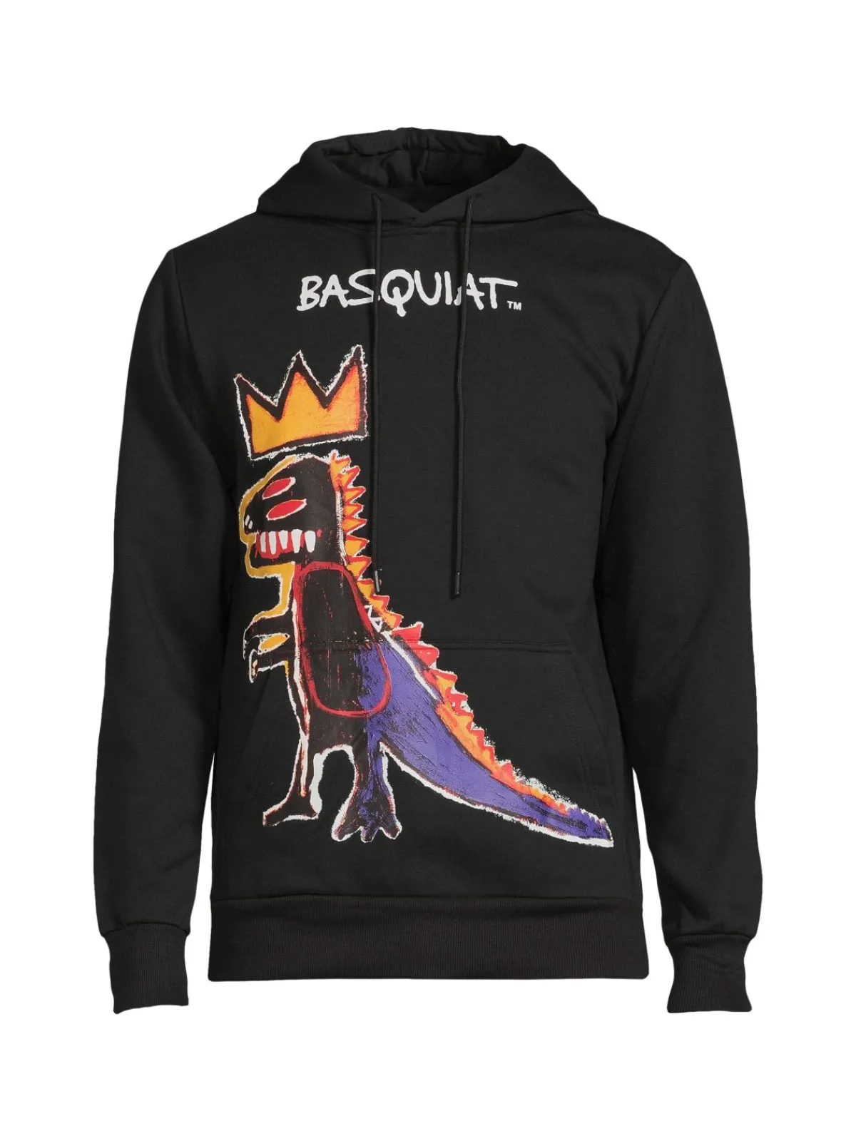 Reason Sweatshirts & Hoodies|Basquiat Graphic Drawstring Hoodie Black