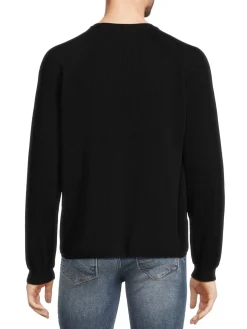 BATONER Sweaters| Raglan Sleeve Crewneck Wool Sweater Black