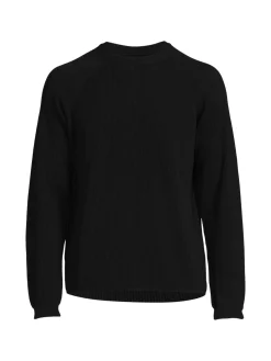 BATONER Sweaters| Raglan Sleeve Crewneck Wool Sweater Black