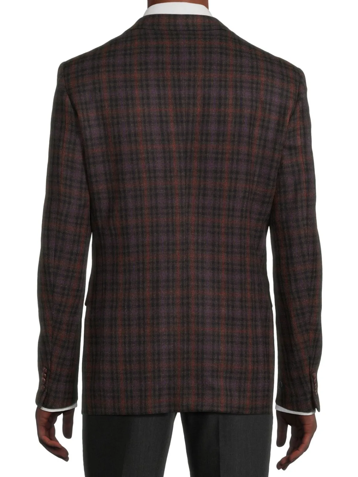John Varvatos Blazers & Sportcoats|Bedford Plaid Wool Blend Blazer Brown