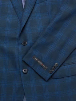 John Varvatos Star U.S.A. Blazers & Sportcoats|Bedford Plaid Wool Blend Sportcoat Blue