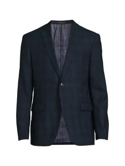 John Varvatos Star U.S.A. Blazers & Sportcoats|Bedford Plaid Wool Blend Sportcoat Blue
