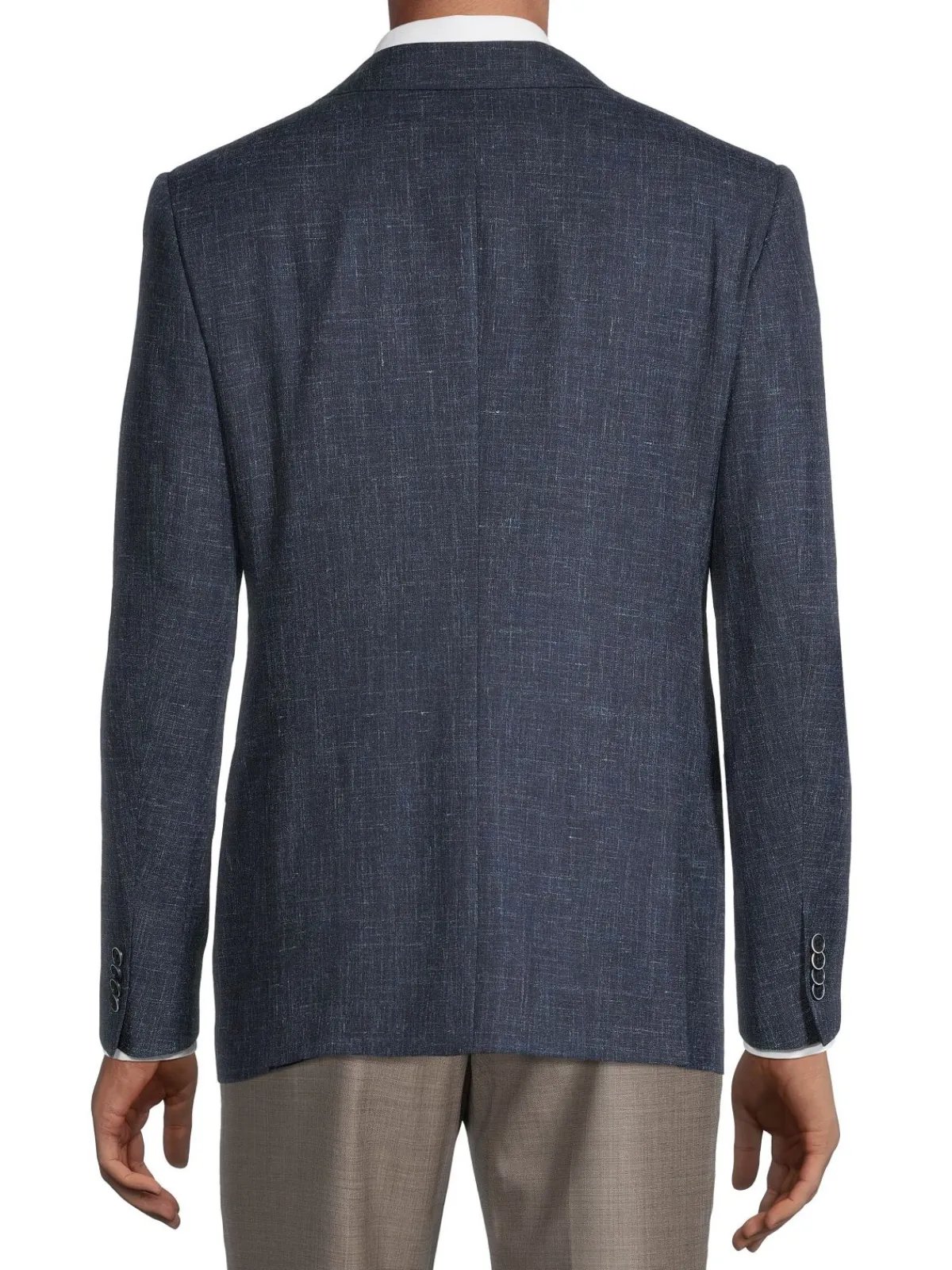 John Varvatos Star U.S.A. Linen|Bedford Regular-Fit Textured Wool & Linen Blazer Navy