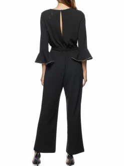 Women Marina Bell Sleeve Belted Wide Leg Jumpsuit