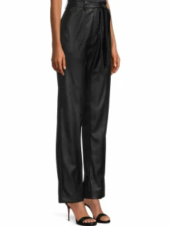 Women Donna Karan Belted Faux Leather Pants