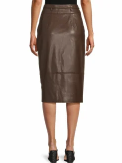 Women Elie Tahari Belted Faux Leather Pencil Skirt