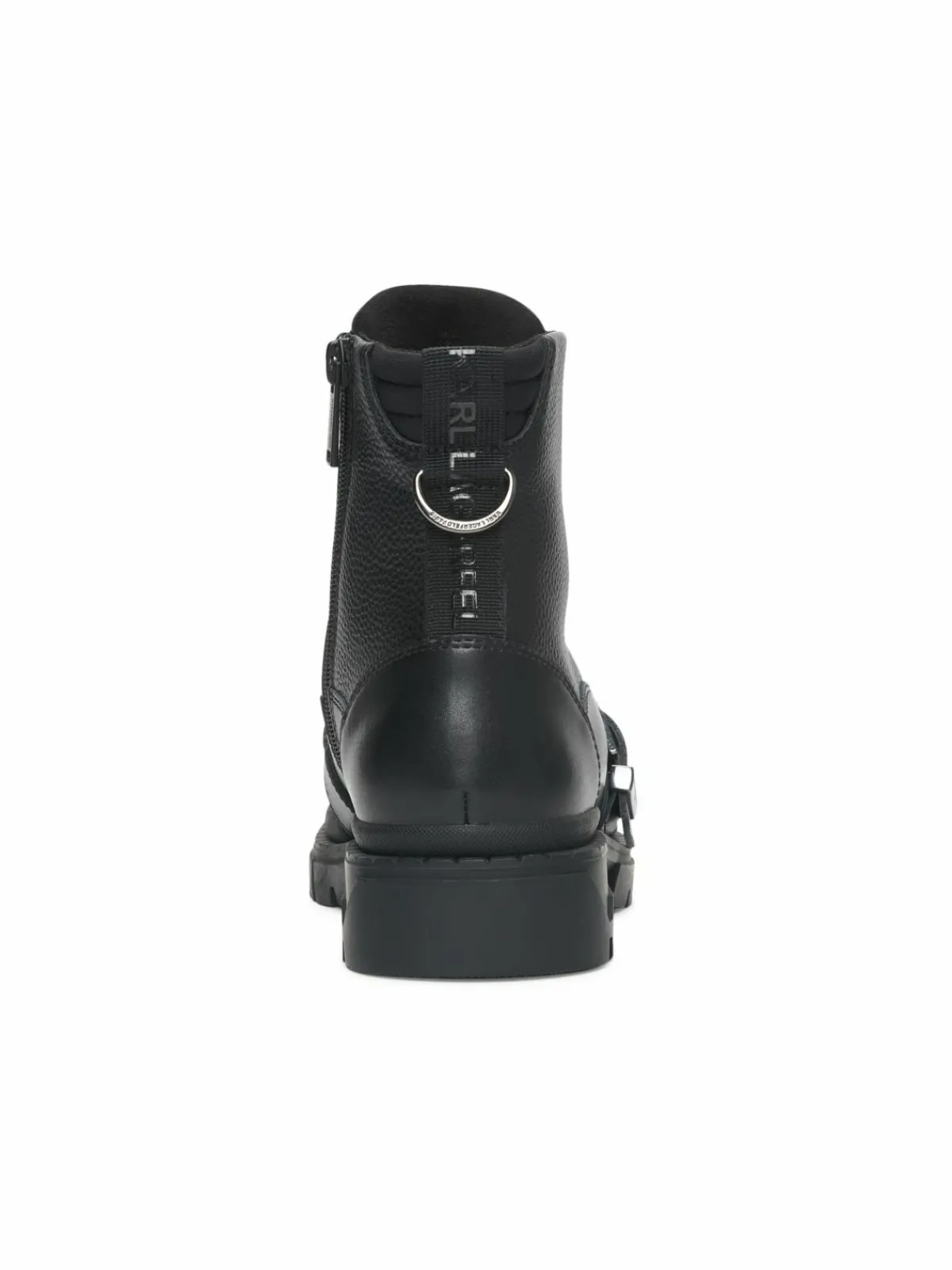 Karl Lagerfeld Paris Belted Leather Hiker Boots