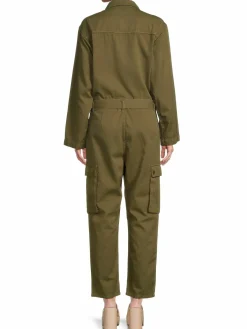 Women Maje Belted Straight Leg Utility Jumpsuit