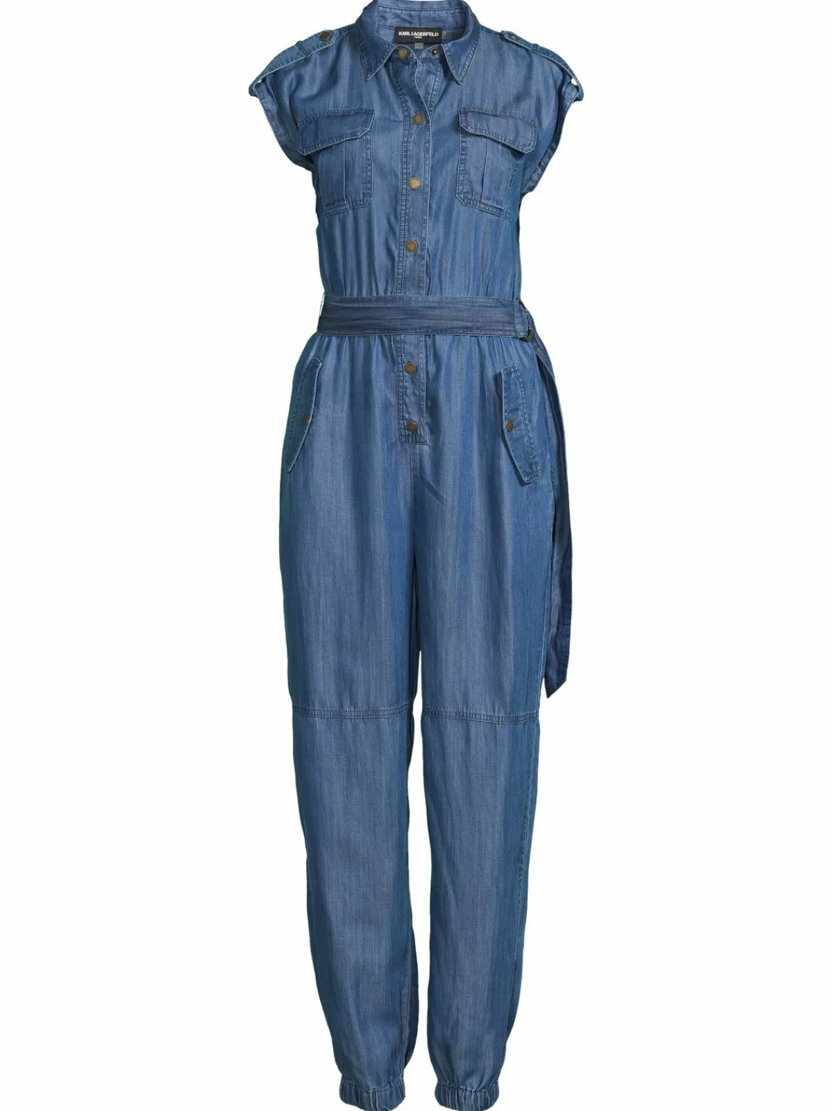 Women Karl Lagerfeld Paris Belted Utility Jogger Jumpsuit