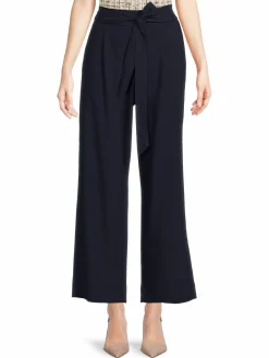 Women Tommy Hilfiger Belted Wide Leg Crepe Pants