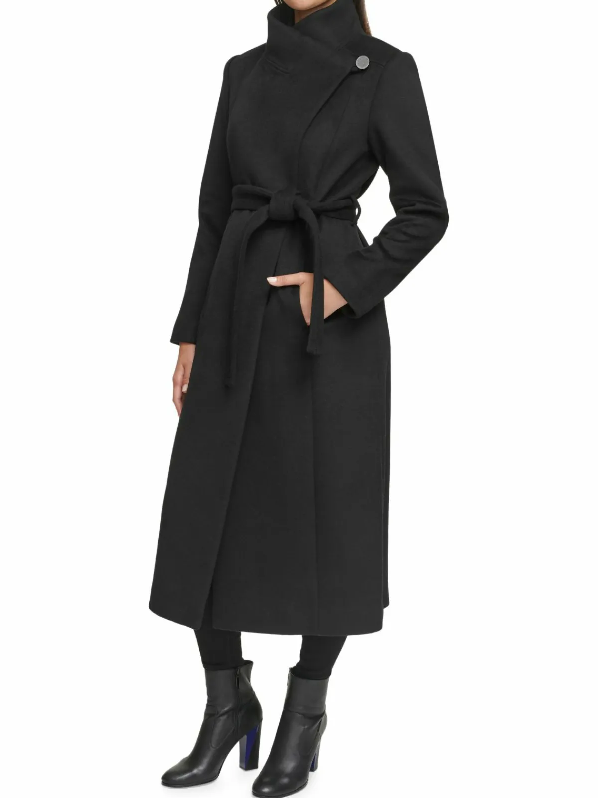 Women Kenneth Cole Belted Wool Blend Coat