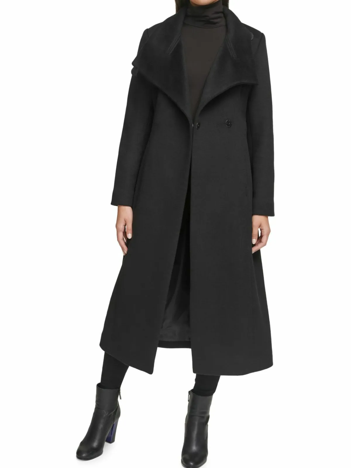 Women Kenneth Cole Belted Wool Blend Coat