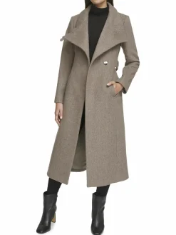 Women Kenneth Cole Belted Wool Blend Trench Coat
