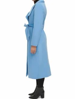 Women Kenneth Cole Belted Wool Blend Wrap Coat