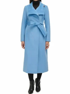 Women Kenneth Cole Belted Wool Blend Wrap Coat