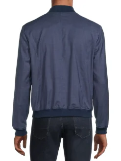 Jack Victor Coats & Jackets|Bennett Wool Blend Bomber Jacket Blue