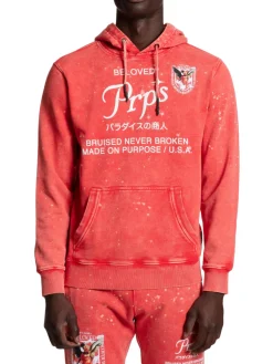 Prps Sweatshirts & Hoodies|Beryl Acid Wash Pullover Hoodie Red