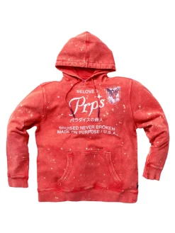 Prps Sweatshirts & Hoodies|Beryl Acid Wash Pullover Hoodie Red