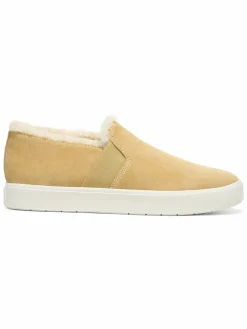 Vince Blair Suede & Shearling Lined Slip On Sneakers