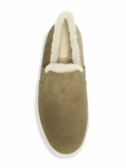 Vince Blair Suede & Shearling Lined Slip On Sneakers