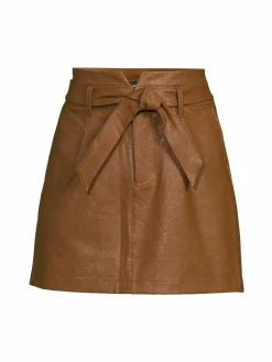 Women Paige Blanka Faux Leather Belted Mini Skirt