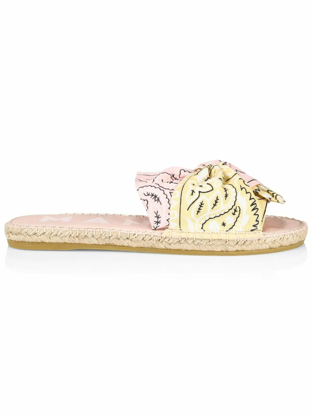 Manebí Bow Bandana-Print Canvas Espadrille Slides