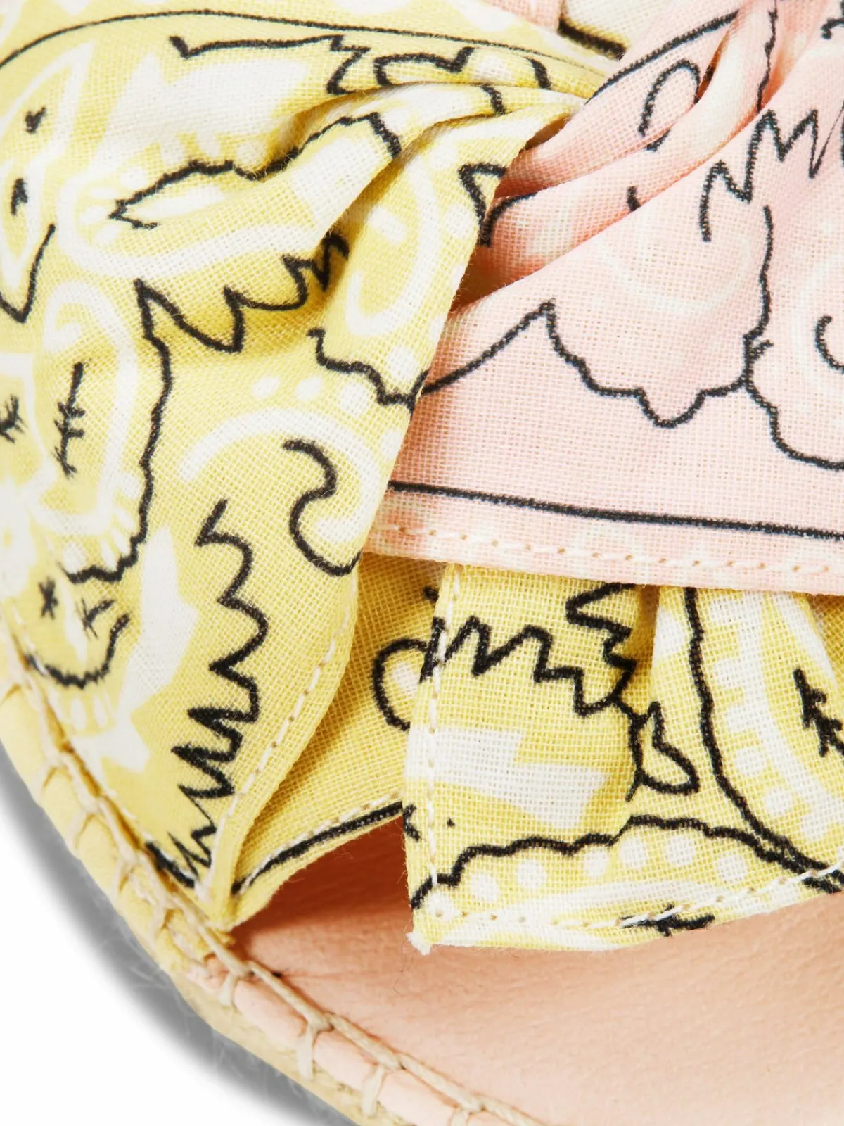 Manebí Bow Bandana-Print Canvas Espadrille Slides