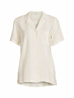 Women WeWoreWhat Boxy Striped Linen Blend Shirt