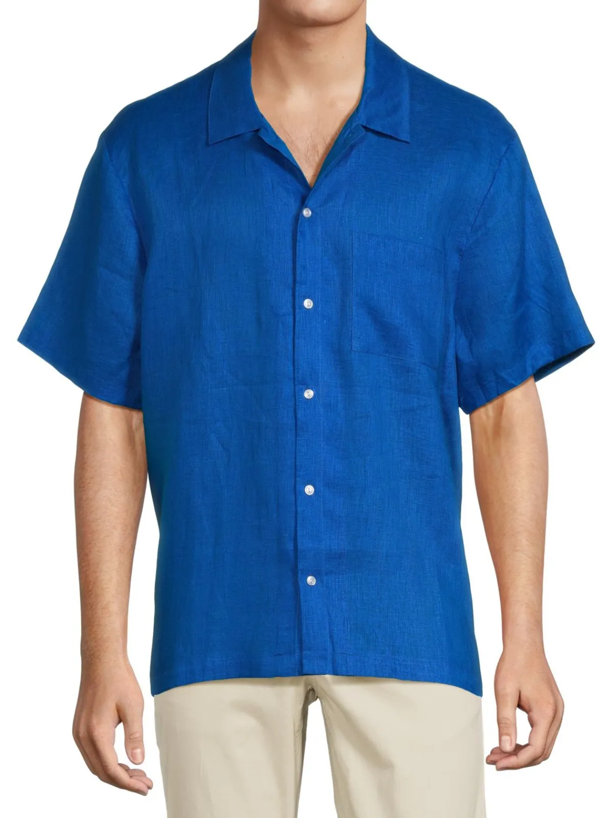 Solid & Striped Linen|Cabana Linen Camp Shirt Lapis Blue