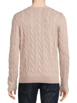 Malo Cashmere|Cable Knit Wool & Cashmere Sweater Beige