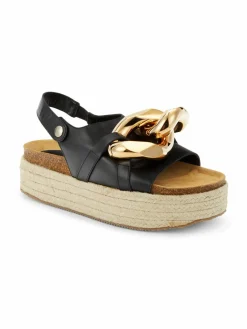 JW Anderson Calf Tresor Leather Espadrille Sandals