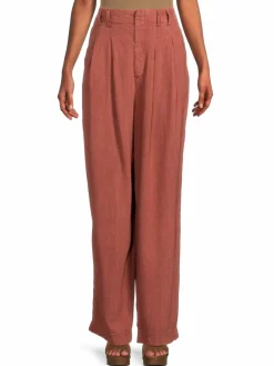 Women Free People Calla Linen Blend Pleated Trousers